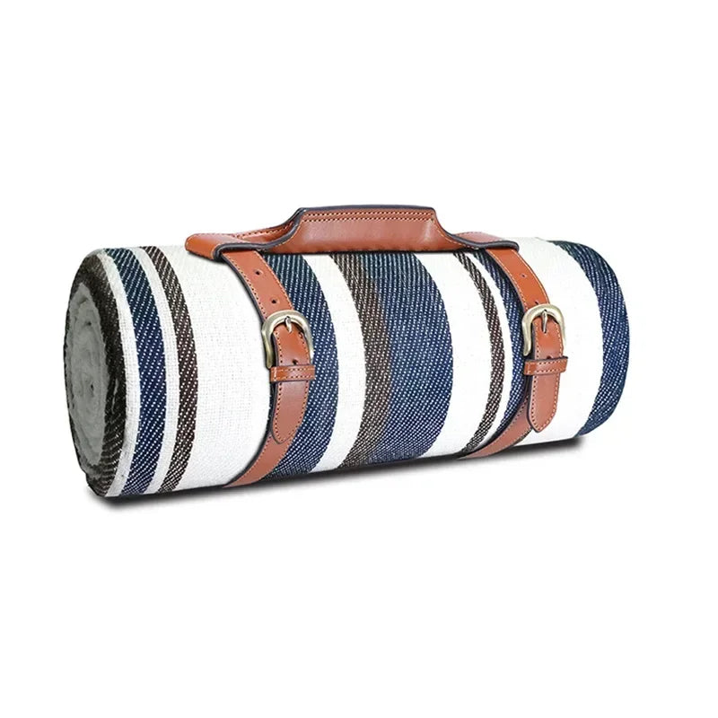 Extra Große Picknickdecke – Tragbare Wasserdichte & Sandfeste Matte | Faltbare Outdoor Decke mit Tragegriff für Strand, Park & Reisen Kaufschwan® Mokkablau 200cm X 200cm