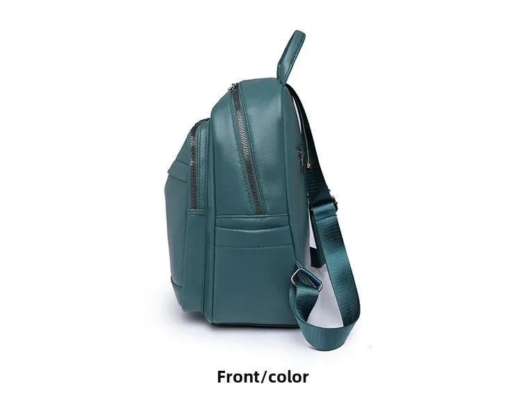 Damen Rucksack aus Weichem Leder | Casual Reise- & Outdoor-Tasche | Frühling & Sommer Modetrend | PU Einfarbig Freizeit Schultertasche Kaufschwan®