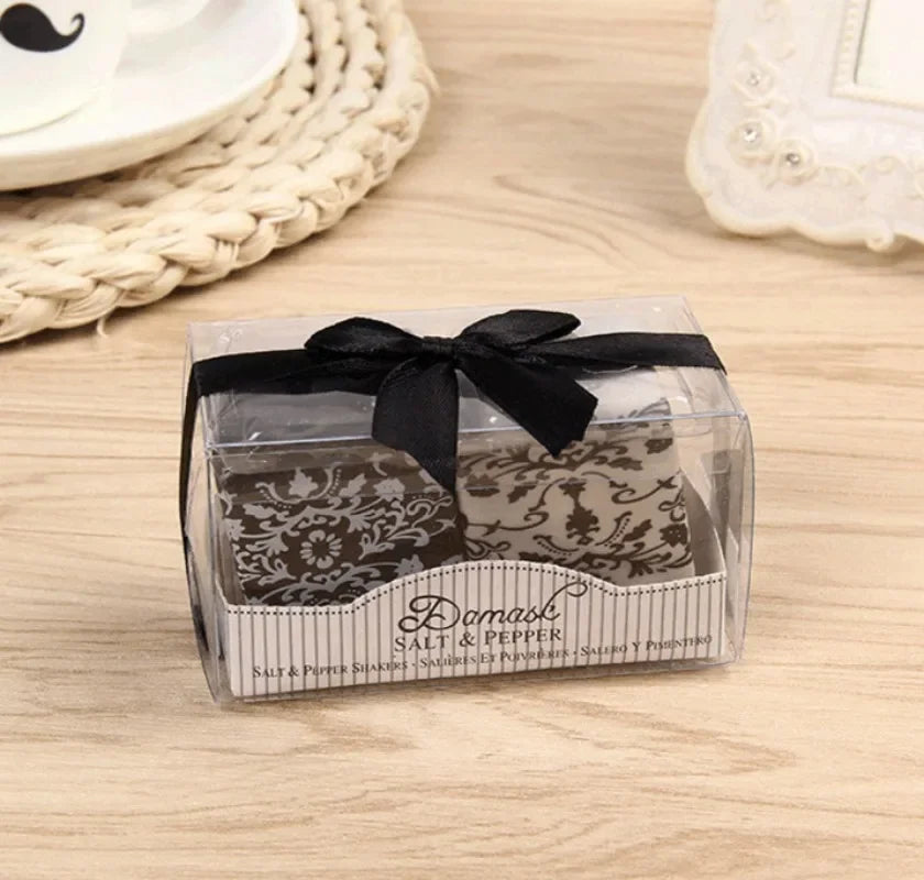 Keramik Würfel Salz- & Pfefferstreuer Geschenkset – Schwarze & Weiße Muster Quadratische Gewürzstreuer | Kreative Küchendeko mit Geschenkbox Kaufschwan®