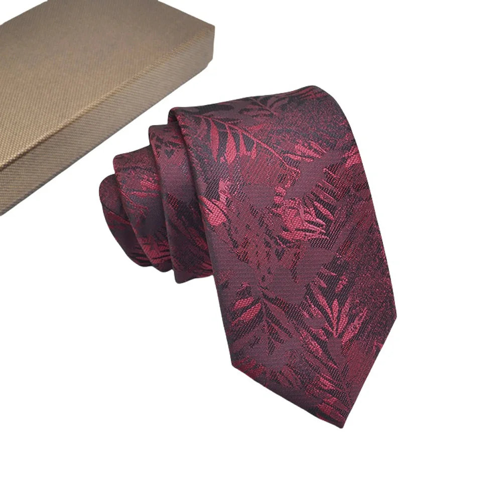 Herren Jacquard-Krawatte 8 cm – Hochwertige Krawatte mit Punkt- & Blumenmuster | Elegantes Accessoire für Business, Büro & Hochzeit