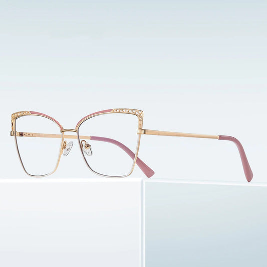 Cat-eye Anti-blue Light Glasses With Plain Face And Metal Frame 99007 Kaufschwan®