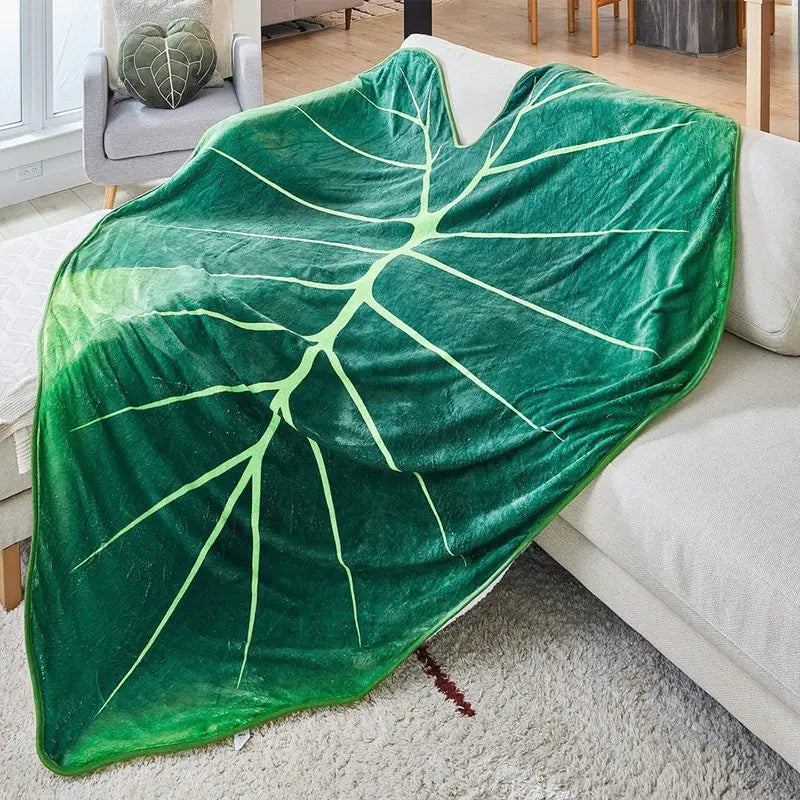150×200CM Super Weiche Große Blattdecke – Gloriosum Pflanzenmotiv, Kuscheldecke für Sofa, Bett & Wohnaccessoires Kaufschwan® Grünes Blattmuster 150x200cm