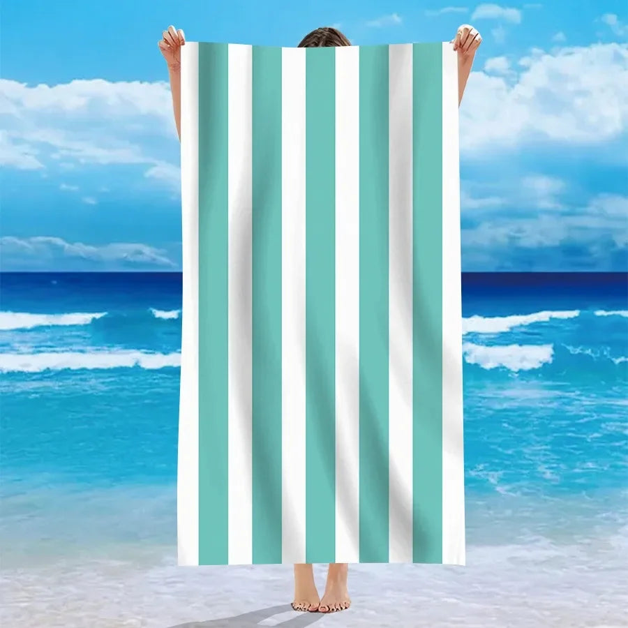 Mehrfarbige Gestreifte Strandtücher – Weiche & Saugfähige Handtücher für Strand, Bad & Pool | Bunte Sommer Handtücher für Sonnige Tage