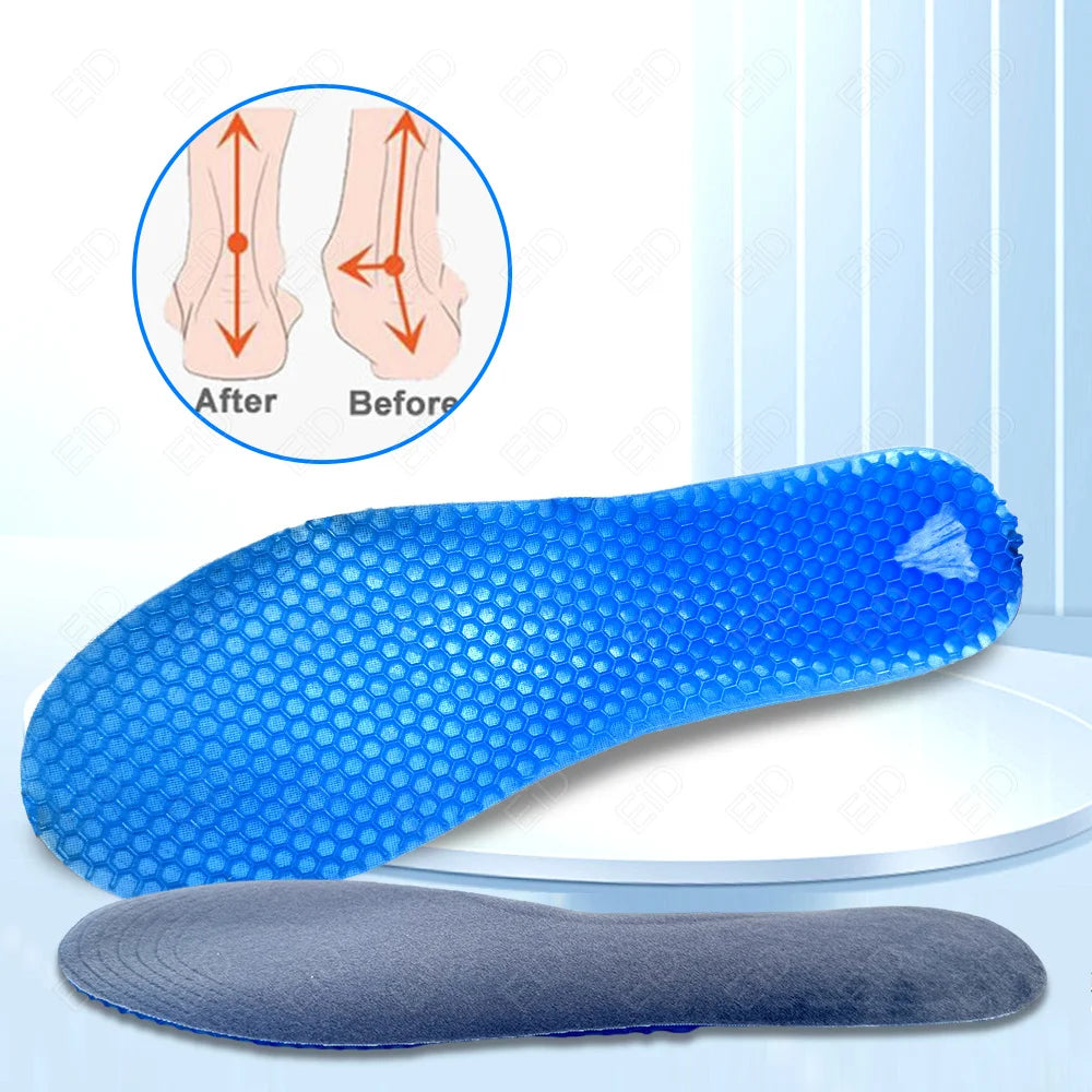 EiD Silikon Gel Einlegesohlen für Schuhe | Weiche Stoßdämpfende Sportsohlen | Rutschfeste Fußpflege-Einlagen für Damen & Herren Kaufschwan®