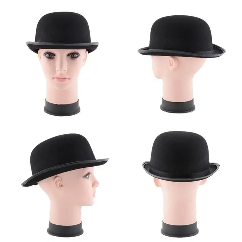 Schwarzer Hut – Halloween Magierhut, Herren & Damen Gentleman Jazz Hut, Party Bowler Hat & Tuxedo Kostüm Accessoire Kaufschwan®
