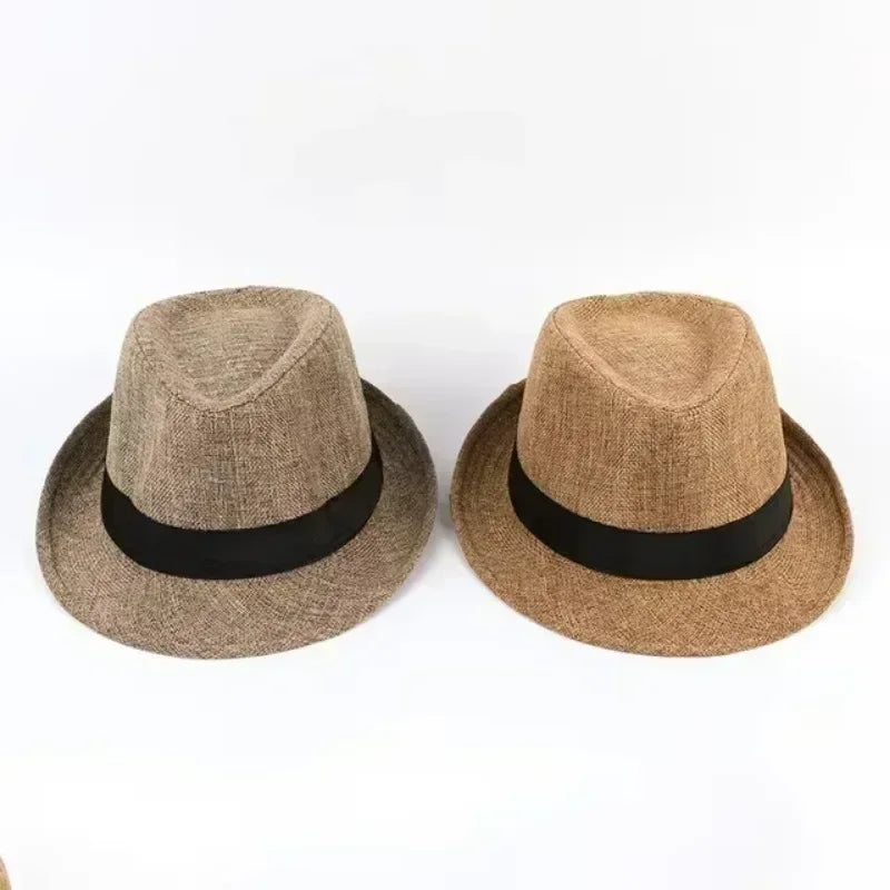 Herren Baumwoll-Leinen Hut – Jazzhut, Englischer Gentleman Hut, Vielseitig & Modisch Kaufschwan®