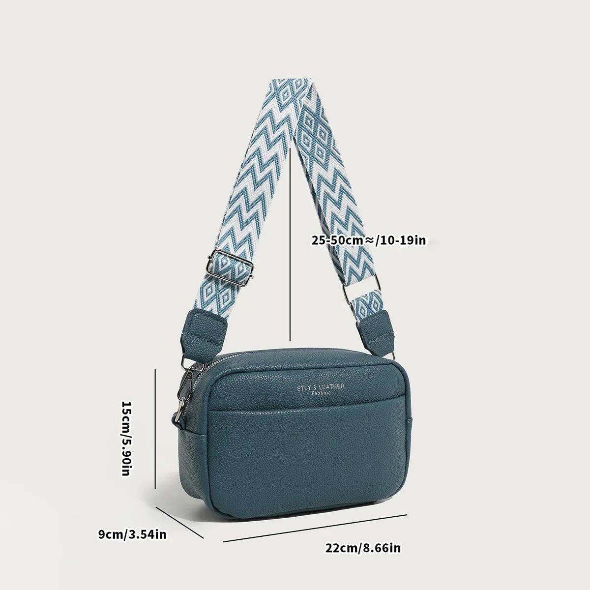 Modische Schultertasche mit Breitem Riemen – Damen Kleine Quadratische PU Leder Handtasche mit Reißverschluss & Handyfach Kaufschwan®