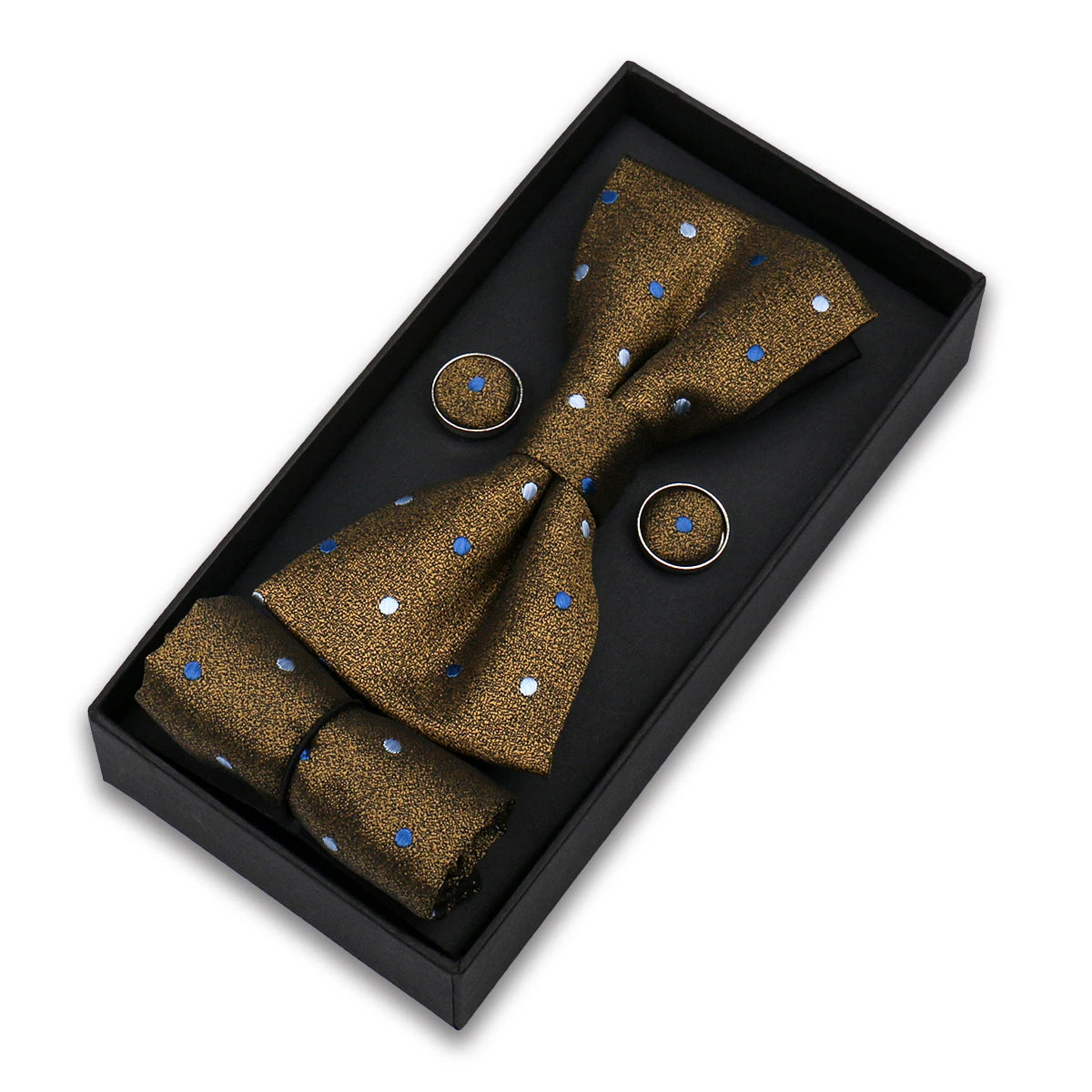 Herren Fliegen-Set – 3-teiliges Geschenkset mit Fliege, Einstecktuch & Manschettenknöpfen | Elegantes Rotes Accessoire für Business & Hochzeit