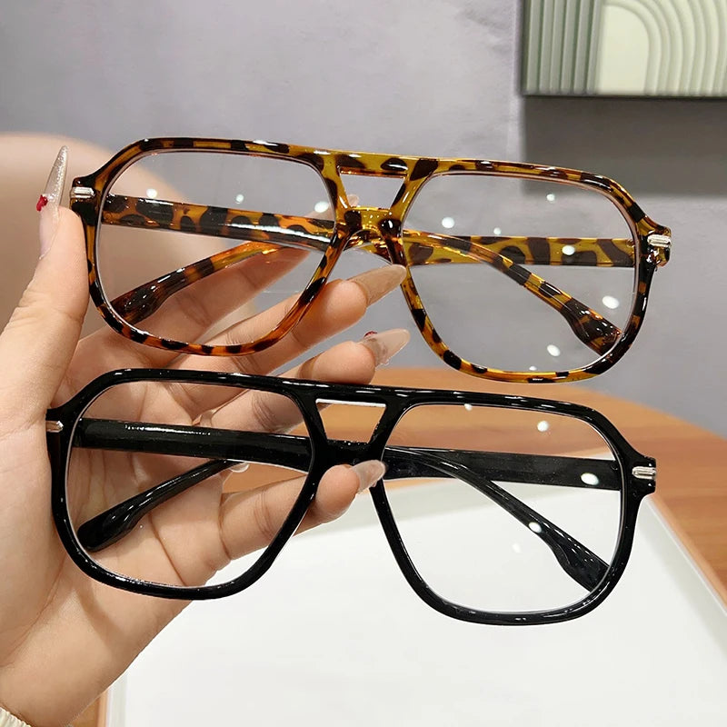 Retro Anti Blue Light Computer Glasses Frame Women Oversized Men Trendy Fashionable Stylish Eyeglasses Classic Spectacles Ouclos Kaufschwan®