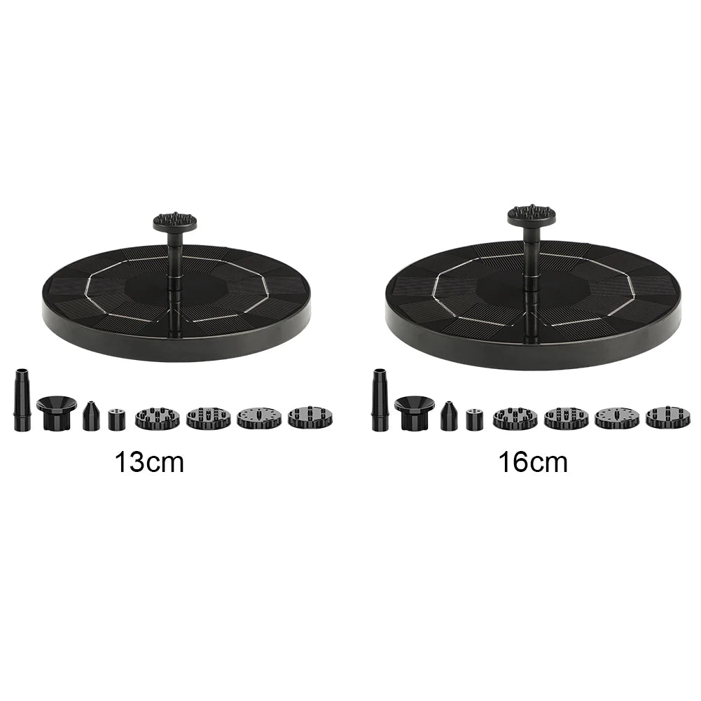 13/16/cm Schwimmende Solar-Wasserbrunnenpumpe – Solarpanel-Vogelbad-Fontäne mit 8 Düsen | Für Garten, Teich, Pool & Outdoor-Dekoration Kaufschwan®