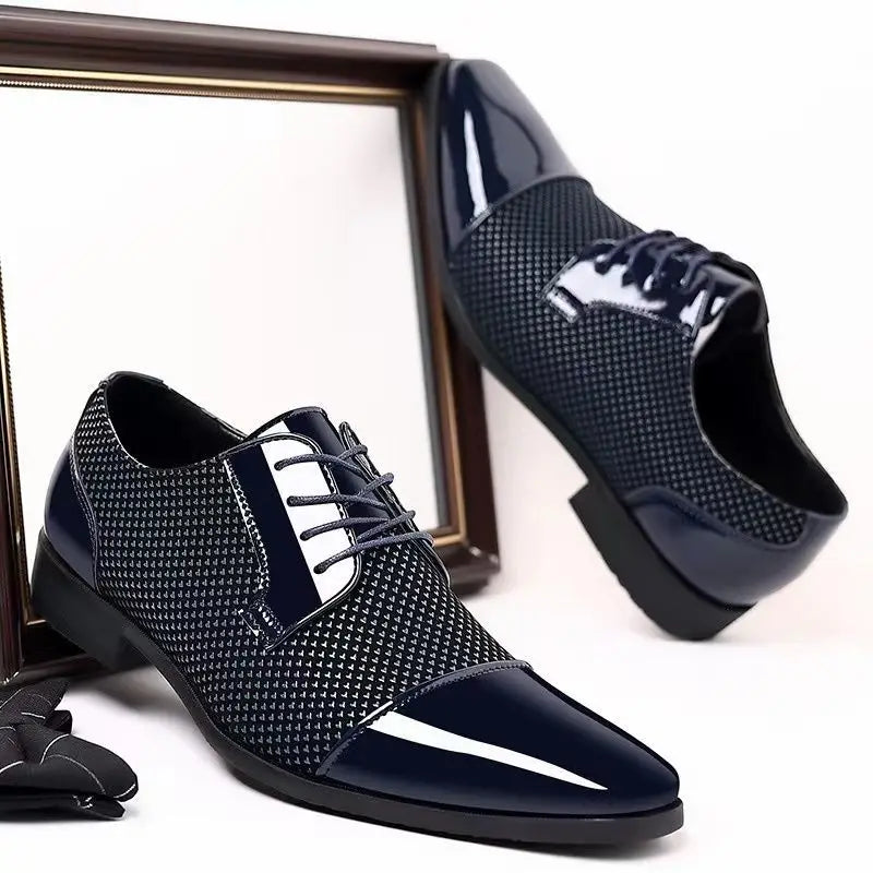 Herren Business-Freizeitschuhe – Atmungsaktive Lederschuhe mit Spitzem Design | Elegante Designer-Schuhe für Sommer & Alltag Kaufschwan®