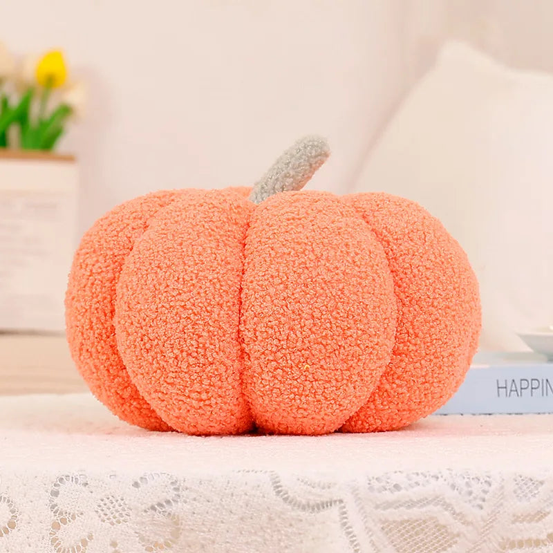 Kürbis Plüschkissen | 3D Kürbis Dekokissen | Herbst Sofakissen & Schlafzimmerkissen Kaufschwan® Orange 20cm