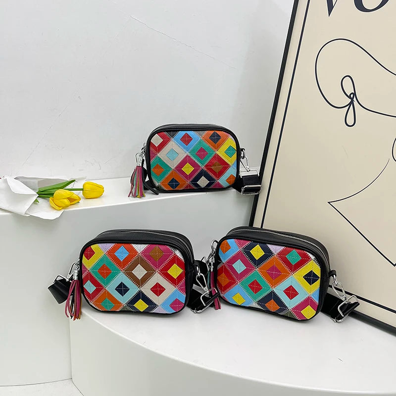 Kleine Bunte Ledertasche – Luxus Damen Handtasche, Crossbody & Schultertasche in Hochwertiger Verarbeitung