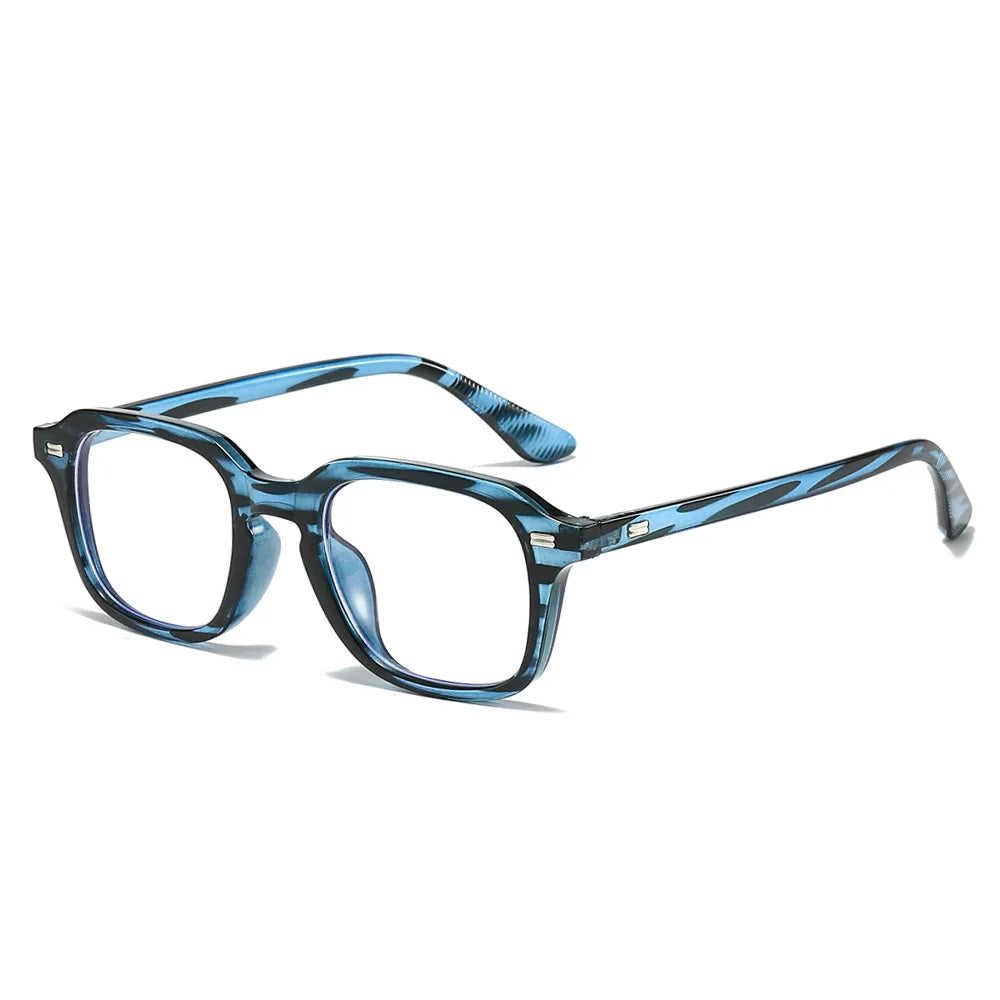 New Square Blue Light Blocking Glasses Men Unisex Women Rivets Transparent Anti Blue Light Computer Glasses Kaufschwan® Weiß Gestreift