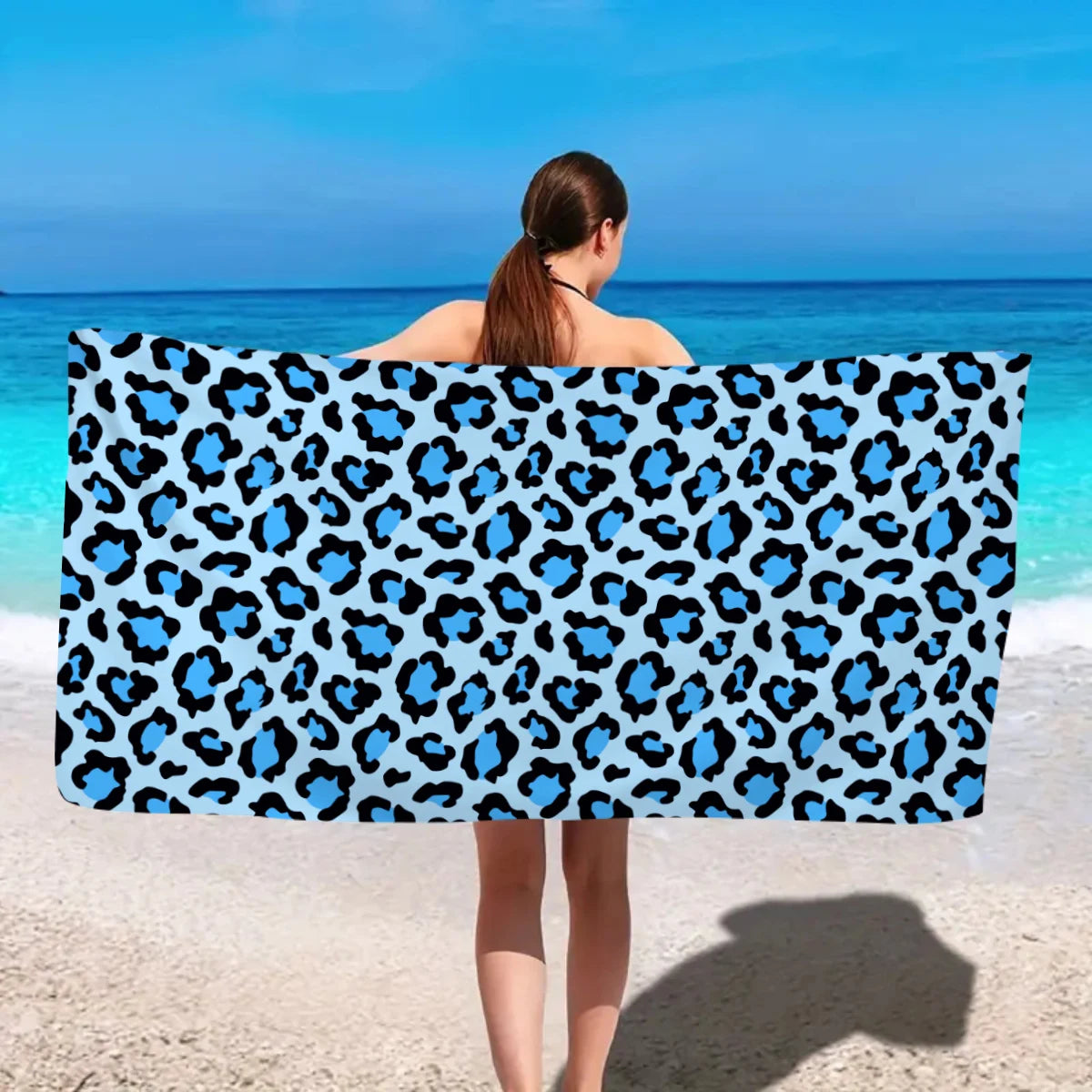 Modisches Strandtuch mit Leopardenmuster – Schnell Trocknend & Saugfähig | Multifunktionales Mikrofaser Handtuch für Sport, Schwimmen & Yoga