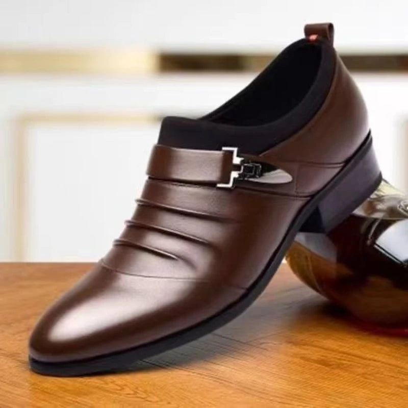 Herren Formelle Spitzschuhe – Hochwertige Luxus-Businessschuhe | Eleganter Stil für Herbst & Winter zum Günstigen Preis Kaufschwan® Braun 38