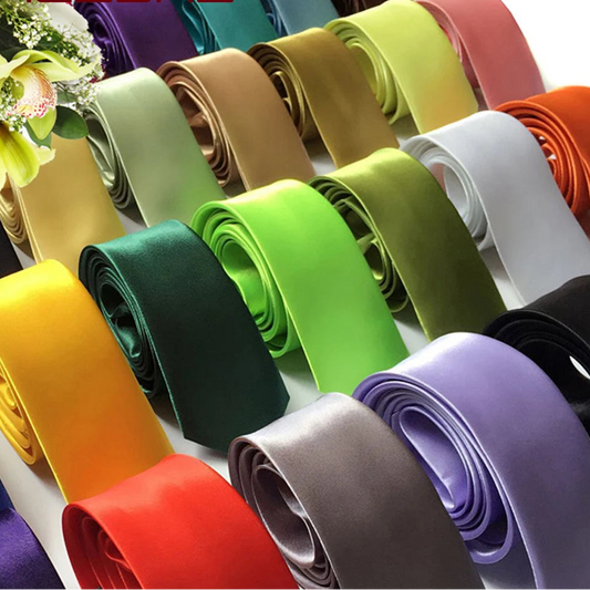 Herren Schmale Krawatte – 38 Farben Polyester-Krawatte | Elegante Einfarbige Cravate für Business, Büro & Formelle Anlässe Kaufschwan®