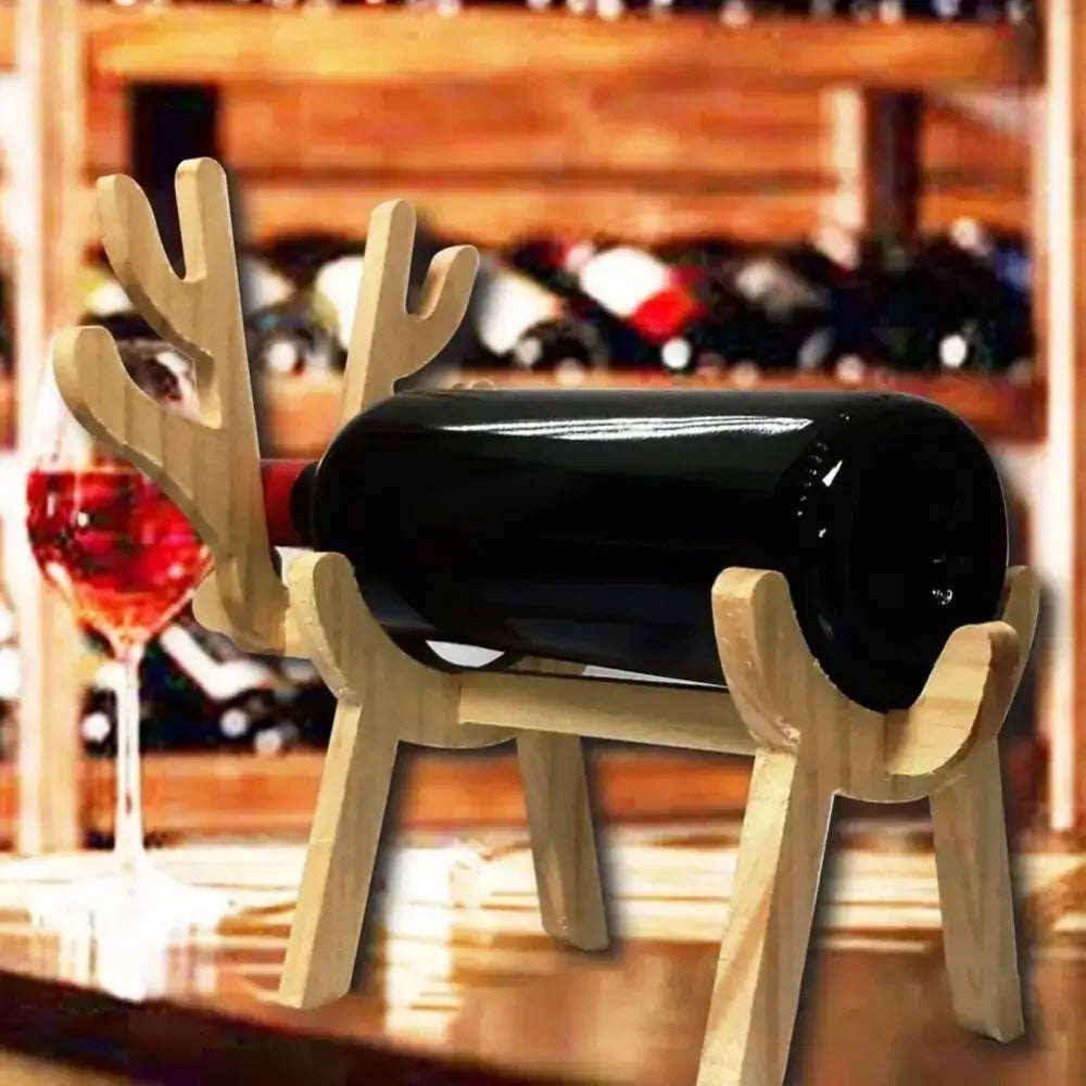 Niedlicher Schweinchen Weinflaschenhalter aus Holz – Kreativer Tier-Flaschenständer | Dekoratives Geschenk für Weinliebhaber & Partys