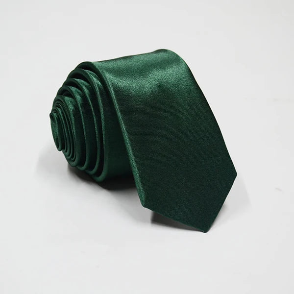 Herren Schmale Krawatte – 38 Farben Polyester-Krawatte | Elegante Einfarbige Cravate für Business, Büro & Formelle Anlässe Kaufschwan® Olivgrün