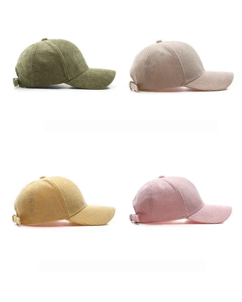 Corduroy Baseballkappe | Damen & Herren Baumwolle Einfarbige Sonnenkappe | Herbst Warm Hip Hop Snapback Anglerhut Kaufschwan®