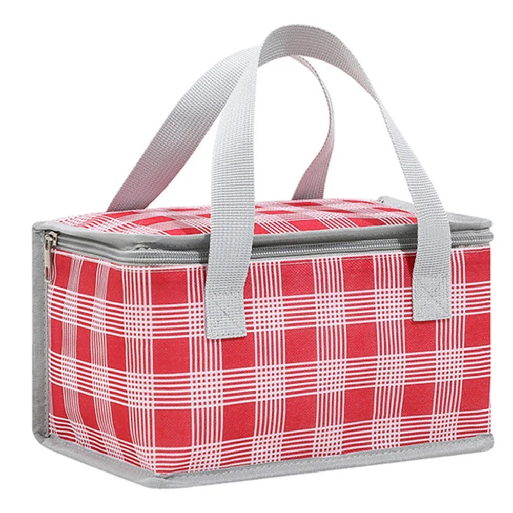 Große Outdoor Picknick Kühltasche – Tragbare Isolierte Box | Camping Getränketräger, Bento Tasche & Picknickbedarf Kaufschwan® Rot