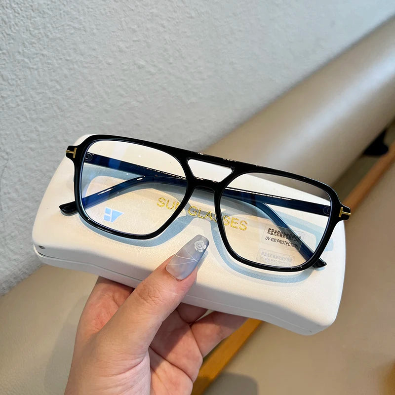 Retro Anti Blue Light Computer Glasses Frame Women Oversized Men Trendy Fashionable Stylish Eyeglasses Classic Spectacles Ouclos Kaufschwan®