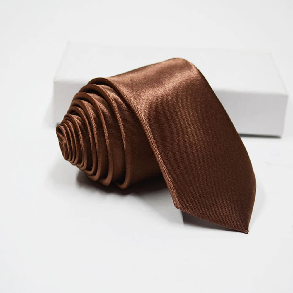 Herren Schmale Krawatte – 38 Farben Polyester-Krawatte | Elegante Einfarbige Cravate für Business, Büro & Formelle Anlässe