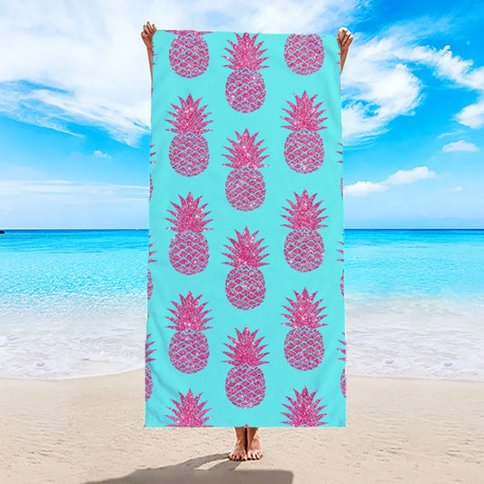 Buntes Ananas Motiv Handtuch – Schnell Trocknend & Saugfähig | Weiches Mikrofaser Reise-, Sport-, Bade- & Strandtuch