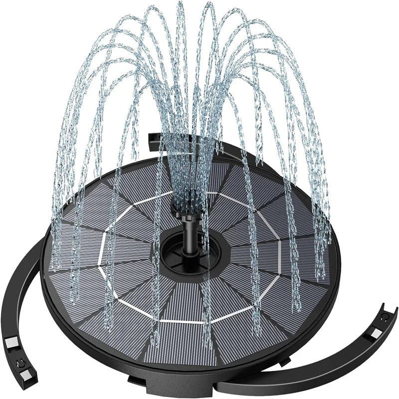 Solar-Wasserbrunnenpumpe mit 1,2m Kabel – Solarbetriebene Vogelbad-Fontäne mit 6 Düsen | Für Garten, Teich & Outdoor-Dekoration Kaufschwan®