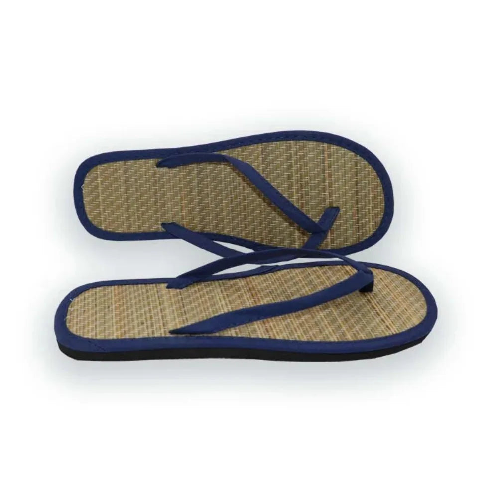 Damen Flache Flip-Flops | Bequeme Rutschfeste Bambus-Rattan Sandalen | Hausschuhe für Bad & Alltag Kaufschwan®