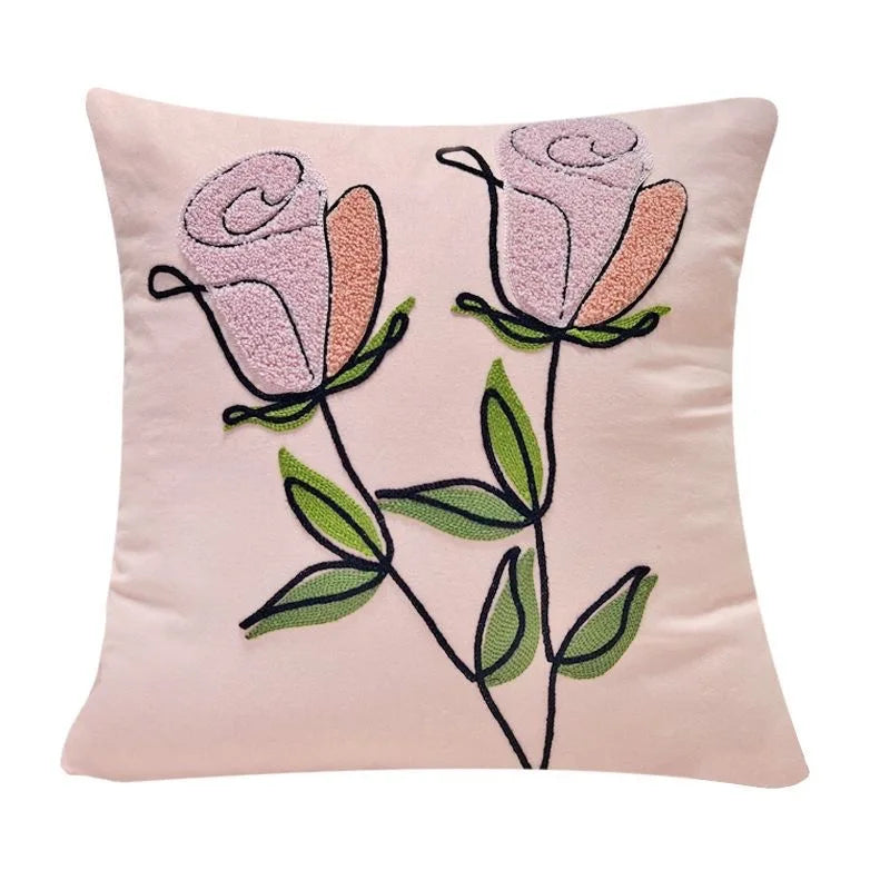 Tulpen-Kissen | Niedliches Rosa Kürbis-Kissen | Sofa-, Bett- & Dekokissen Kaufschwan® Rose