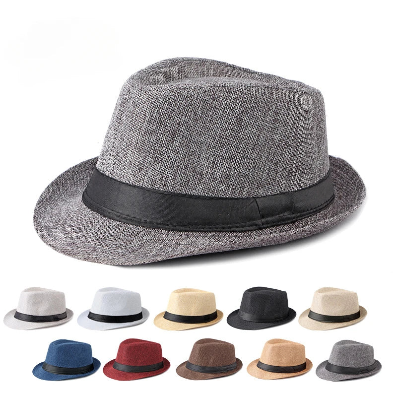 Jazz Fedora Hut – Strand Leinen Top Hat für Herren & Damen, Frühling & Sommer, Sonnenschutz Outdoor Kaufschwan®
