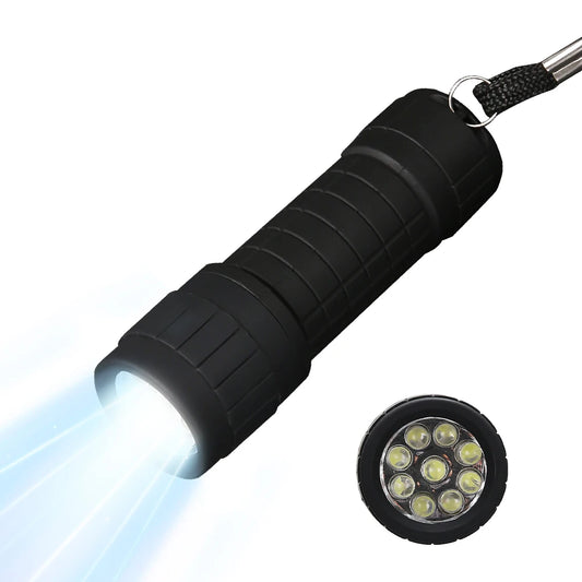 Multifunktionale Mini-Taschenlampe – Starke Lichtleistung | Tragbare Gummibeschichtete Lampe mit AAA-Batterie für Camping & Notfälle Kaufschwan® Schwarz 1 Stück