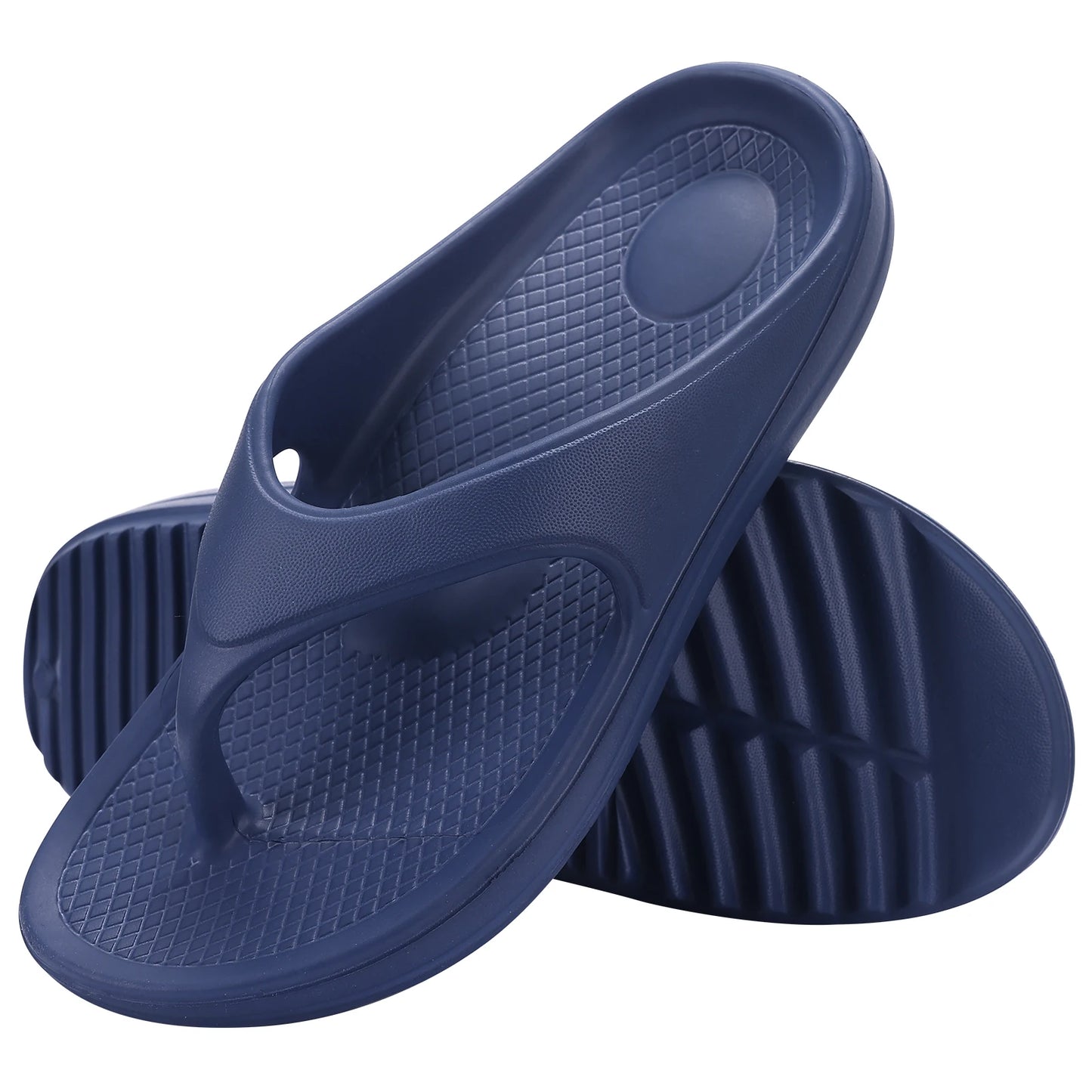 Weiche Orthopädische Damen-Flip-Flops | Sommer-Sandalen mit Fußgewölbeunterstützung | Weiche Erholungsschuhe für Strand & Alltag Kaufschwan® Marineblau 39