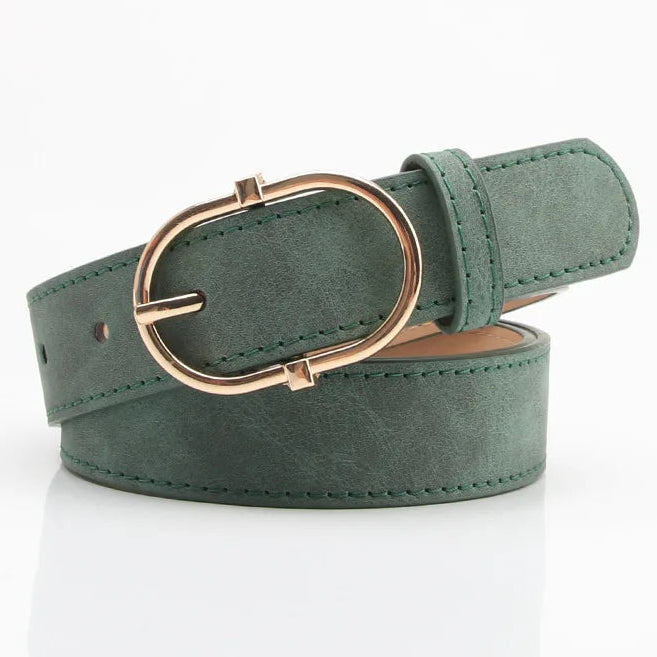 Damen Gürtel aus PU-Leder – 2,8×106 cm Schlichtes Nadelverschluss Design | Modischer Koreanischer Stil Taillengürtel für Jeans, Hosen & Kleider