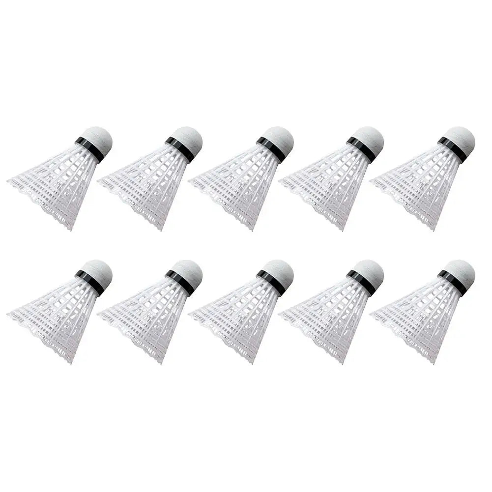 10 Stück Grüne Badminton Federbälle – Tragbare Nylon Trainings Federbälle | Langlebige Outdoor Sport Federbälle Kaufschwan® Weiß