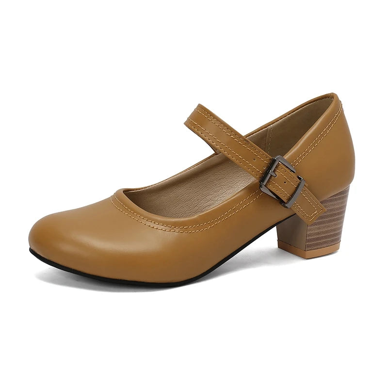 Damen Pumps mit Blockabsatz – Runde Spitze & 5 cm Absatz | Elegante Business-Schuhe für Büro & Karriere Kaufschwan®