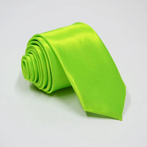 Herren Schmale Krawatte – 38 Farben Polyester-Krawatte | Elegante Einfarbige Cravate für Business, Büro & Formelle Anlässe Kaufschwan® Hellgrün