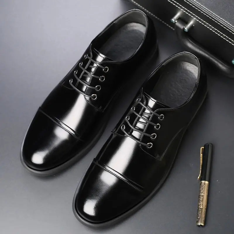 Herren Schnürschuhe mit Runder Spitze – Klassische Business- & Freizeitschuhe | Elegante Lederschuhe für Frühjahr & Herbst Kaufschwan®