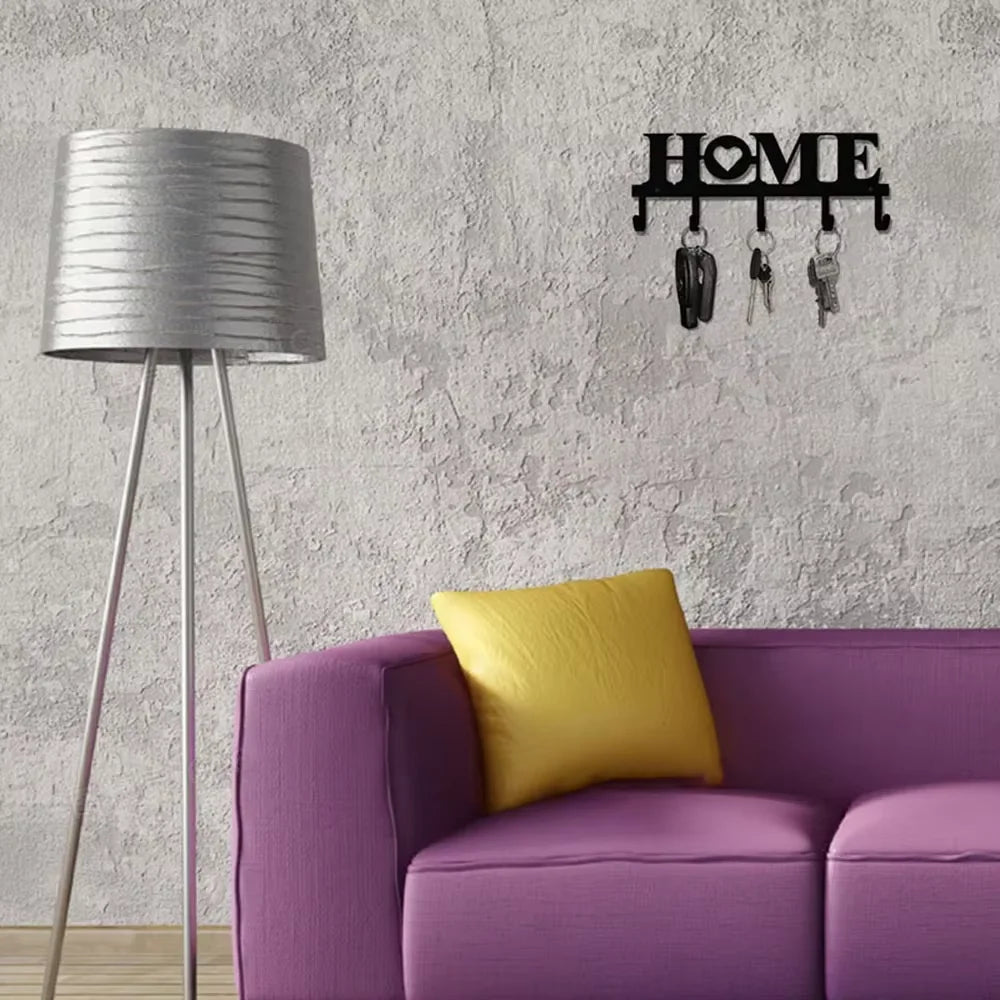 Vintage Schwarzer Metall Schlüsselhalter – Rustikaler Wandhaken Organizer | Dekorative Wandgarderobe für Schlüssel, Jacken & Handtücher