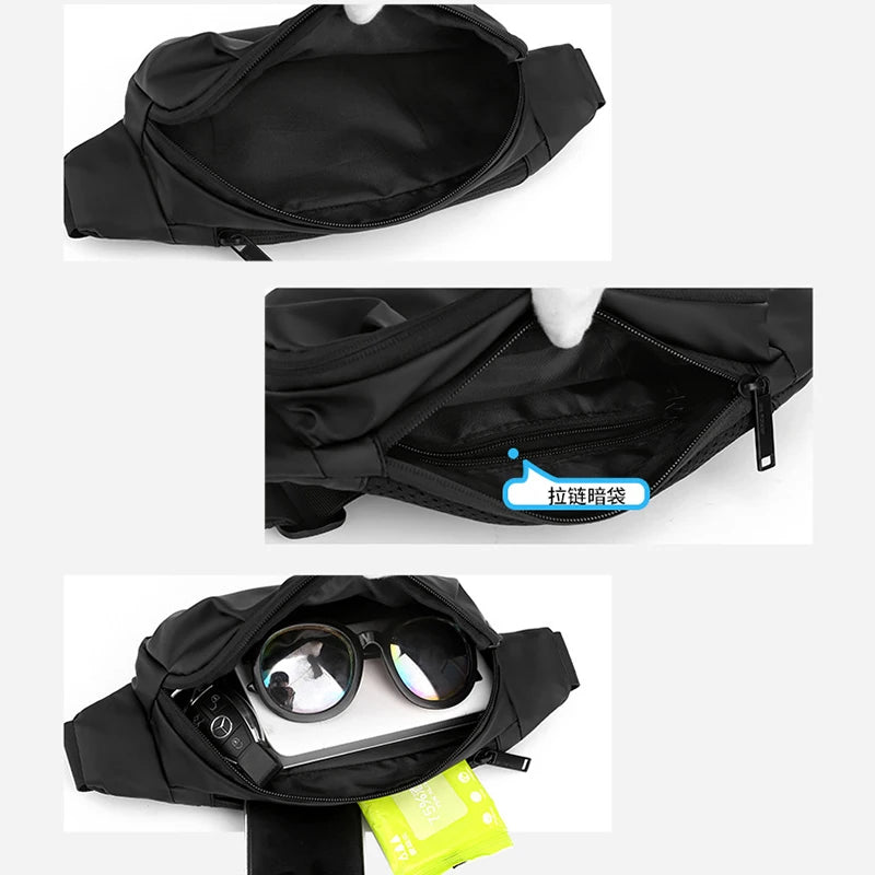 Herren Wasserdichte Nylon Gürteltasche – Multi-Purpose Reise Belt Bag | Modische Sling Brusttasche, Hüft- & Fanny Pack Kaufschwan®