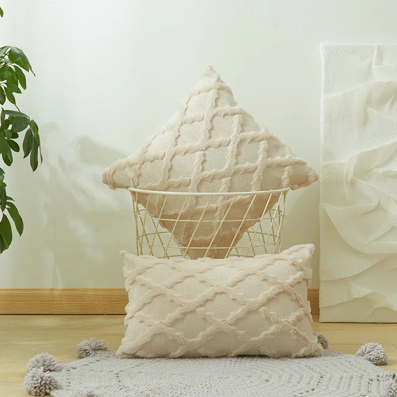 Weiche Plüsch-Wollkissenbezüge | Luxus Stil Kissenhüllen | Europäische Dekoration für Sofa & Schlafzimmer | Creme & Khaki Weihnachten Kaufschwan® Khaki 30x50cm 1pcs cover