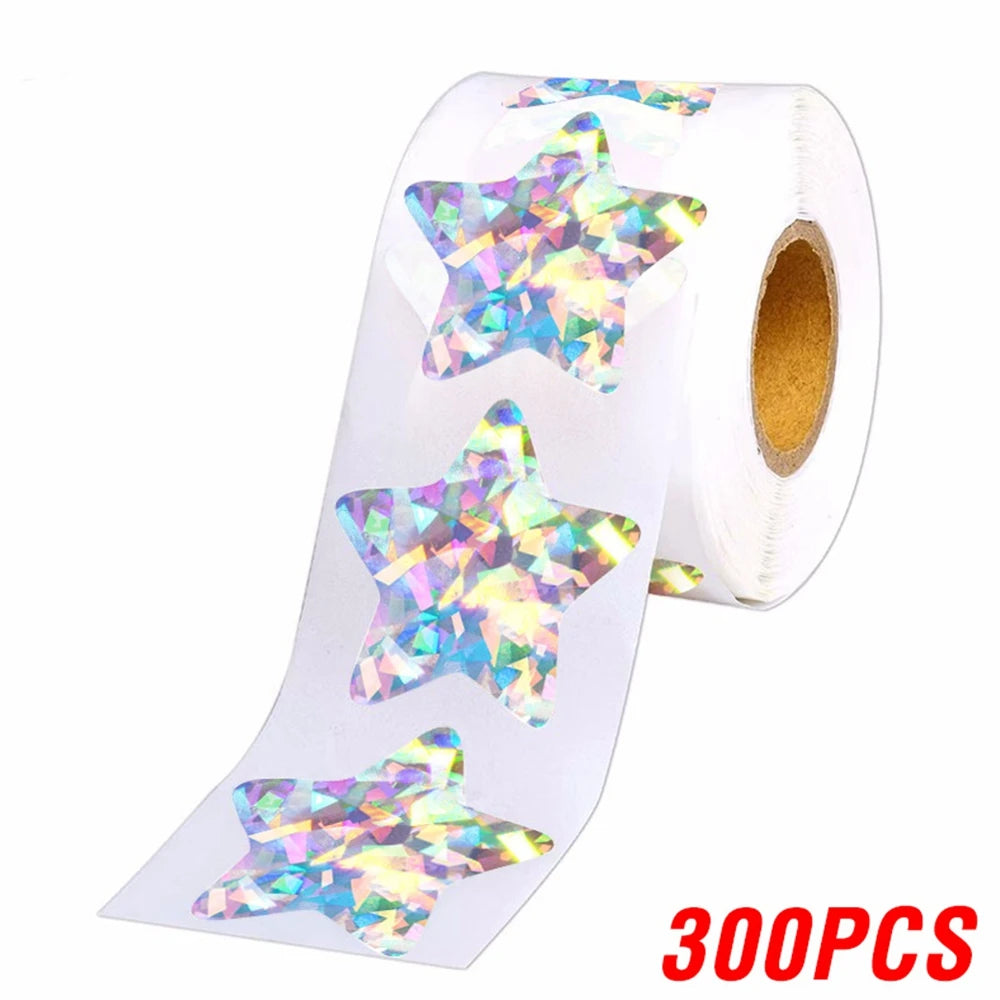 50–500 Stück Silberne Folien-Sternaufkleber – Holografische Belohnungs-Sticker für Kinder, Lehrer & Bastelarbeiten | Glänzende Sterne für Dekoration & Unterricht