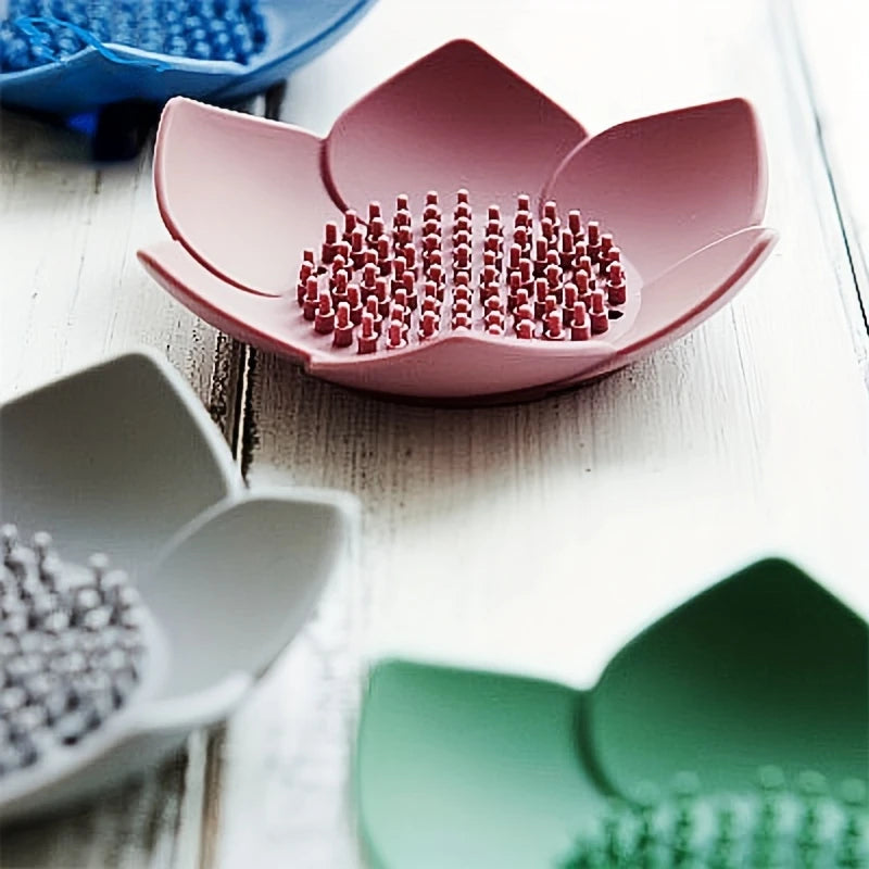 Lotus Silikon Seifenhalter – Rutschfeste Seifenschale mit Abfluss für Badezimmer Kaufschwan®