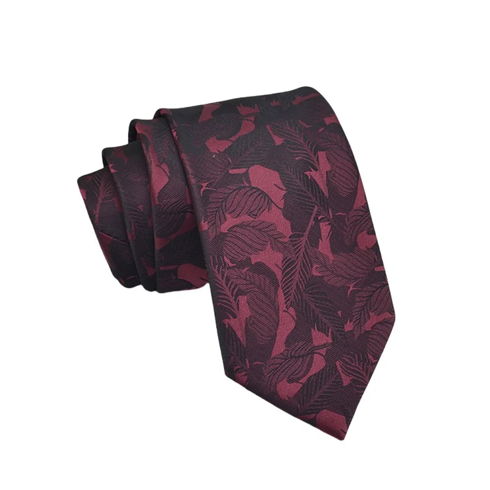 Herren Jacquard-Krawatte 8 cm – Hochwertige Krawatte mit Punkt- & Blumenmuster | Elegantes Accessoire für Business, Büro & Hochzeit