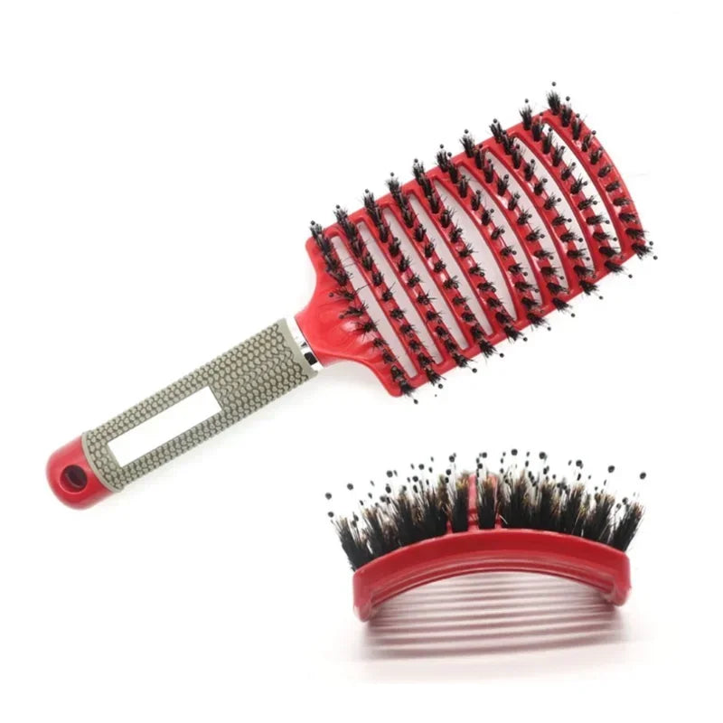 Exfoliating Haarbürste – Borstenkamm für Nasses & Lockiges Haar | Damen Stylingbürste & Perückenpflege