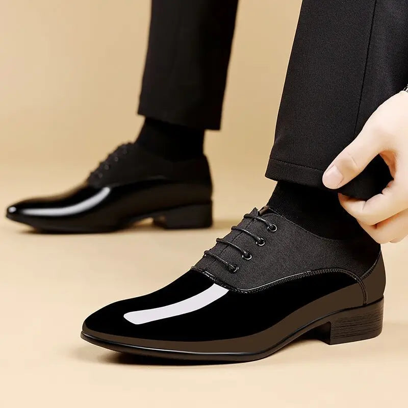 Herren Lackleder-Spitzschuhe – Elegante Luxus-Businessschuhe | Formelle Designer-Schuhe für Büro & Gesellschaft im Frühjahr & Herbst Kaufschwan®