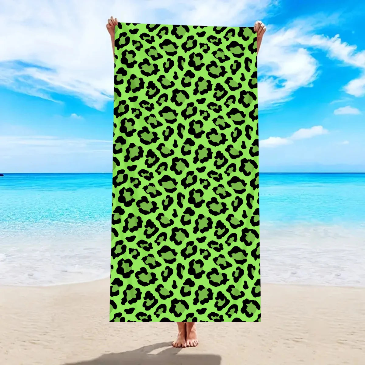 Modisches Strandtuch mit Leopardenmuster – Schnell Trocknend & Saugfähig | Multifunktionales Mikrofaser Handtuch für Sport, Schwimmen & Yoga