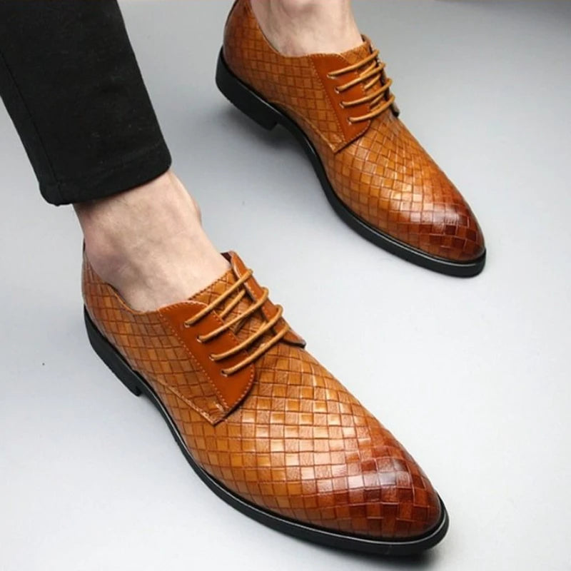 Herren Schnürschuhe Herbst/Winter – Elegante Spitzleder-Businessschuhe | Formelle Schuhe für Büro, Party & Feier zum Günstigen Preis Kaufschwan®