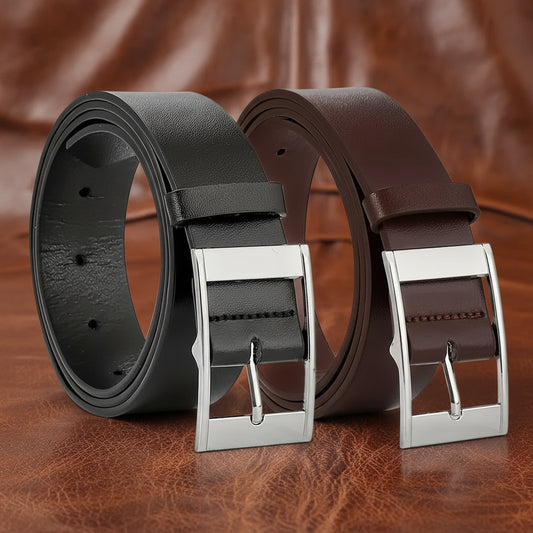 Luxus Herren Gürtel – Hochwertiger PU-Leder Gürtel mit Metallschließe | Designer Taillengürtel für Jeans & Business Outfits